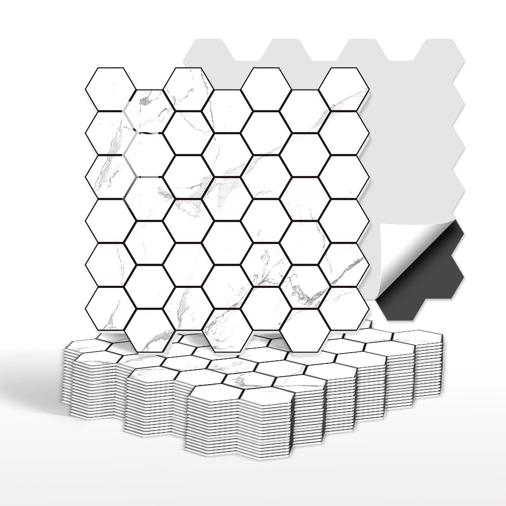20-Sheet Self-Adhesive Wall Tiles Peel Backsplash Tiles for Kitchen and Bathroom