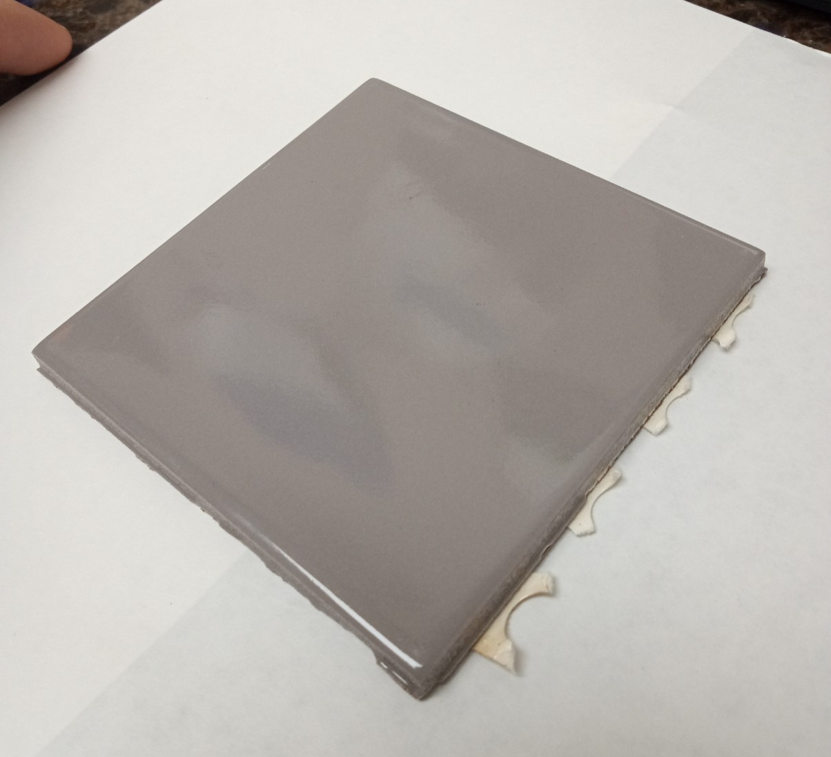 4×4 Tile Glossy Greige Square Wall Remodel Ceramic C#563-454 Sample