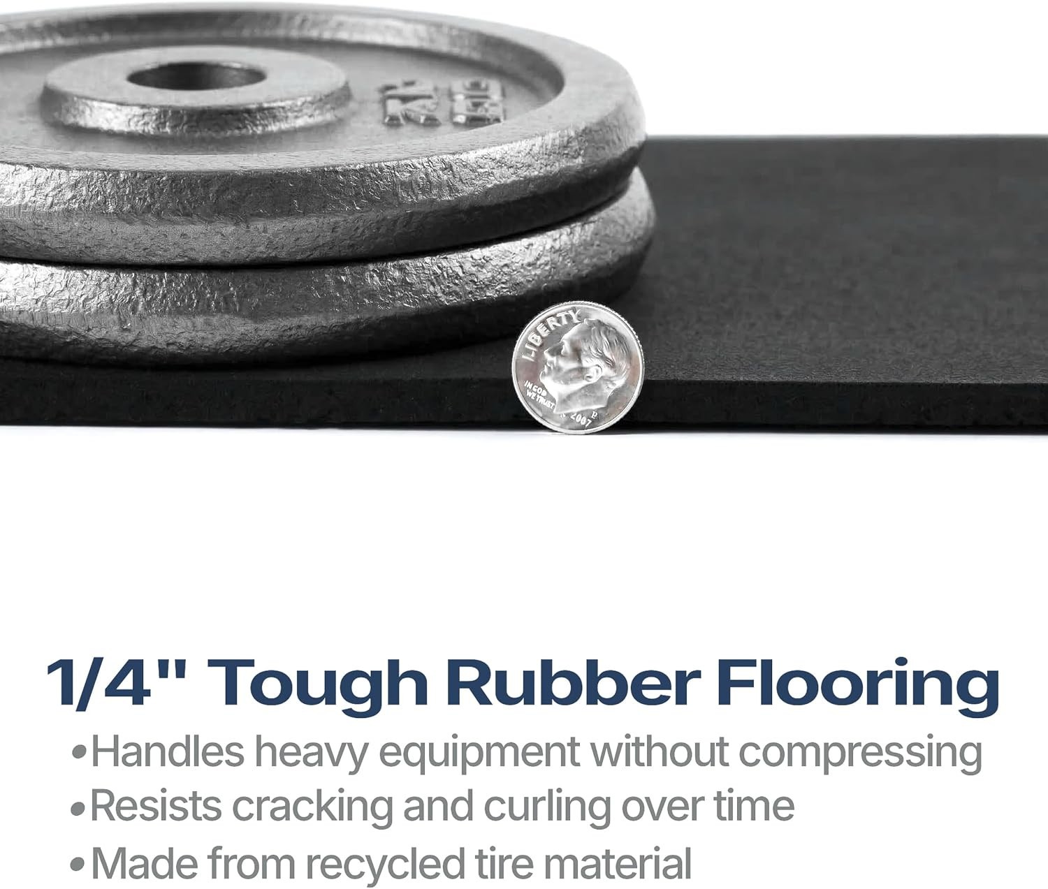 Flooring Inc’S 1/4″ Thick Tough Rubber Flooring Roll | Flexible Recycled Rubber