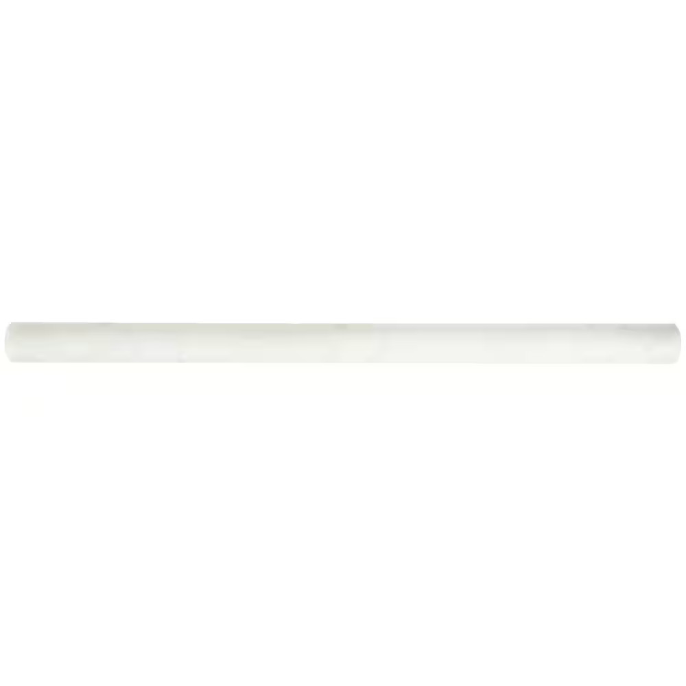Carrara White Pencil Molding 3/4 In. X 12 In. Polished Marble Wall Tile (20 Lin.