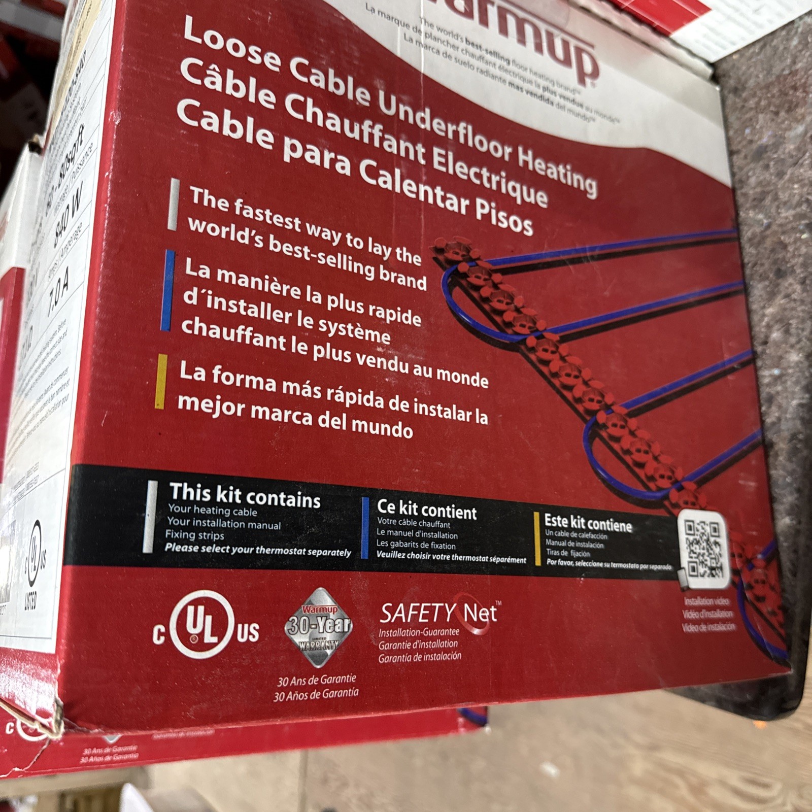 Warmup Underfloor Under tile Heated Wire Nadws-120-840 60-80 Square Feet