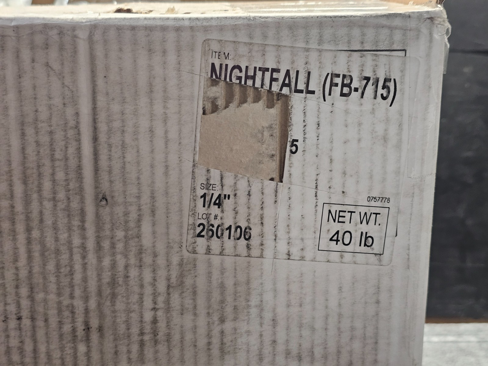Nightfall 1/4″ Decorative Chip Flakes for Epoxy Floor Coating- 40 lbs FB-715