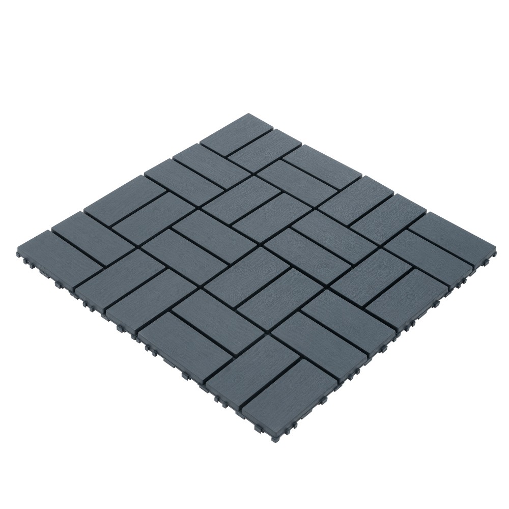 44 Pack Plastic Interlocking Deck Tiles 12″x12″ Square Waterproof All Weather