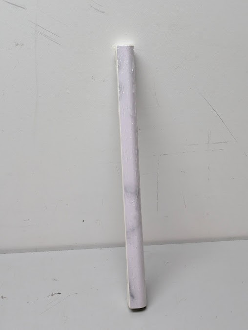 Greecian White Pencil Molding 0.75 in. x 1 in. Polished Resin Wall Tile-20/case