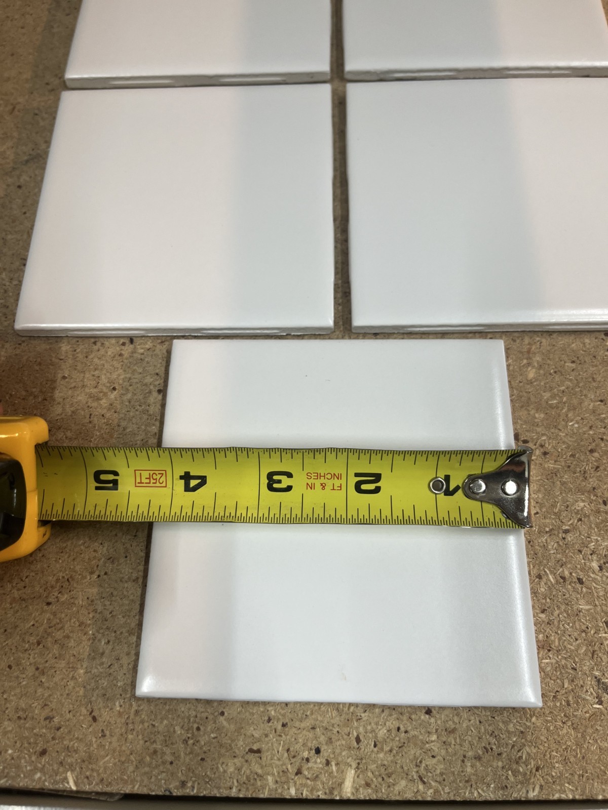 5 Pcs – Vintage Regal Tile ICE WHITE MATTE NOS 4-1/4″ x 4 1/4″ M111