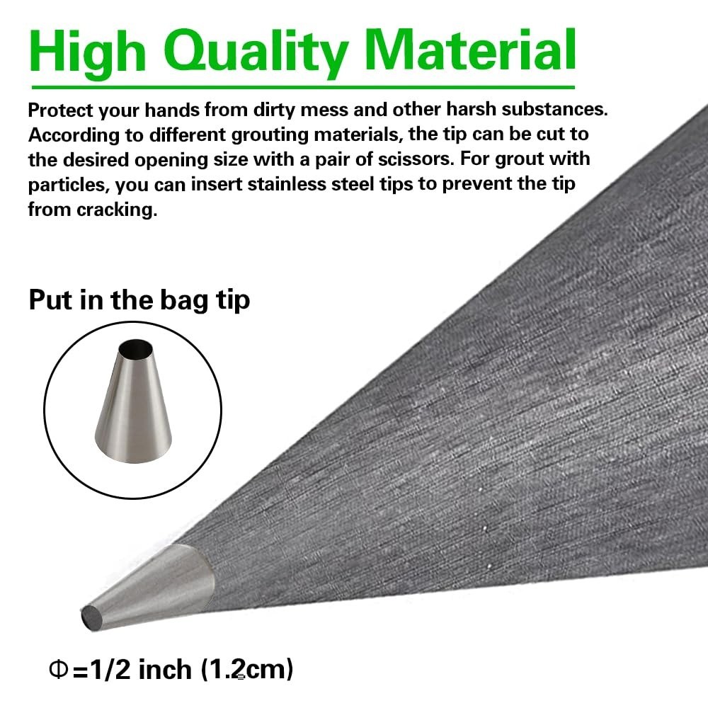 Reusable Grout Bag 12 by 24 Inch PVC Waterproof for Masonry and Tiling Projects