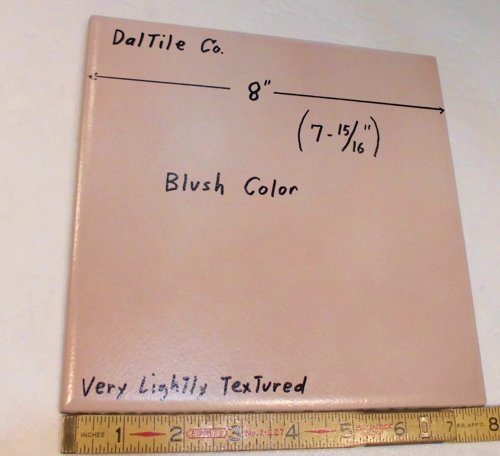 1 pc. Blush Color: Daltile Ceramic Floor Tile: 7-15/16″ Hint of Pink, New Stock