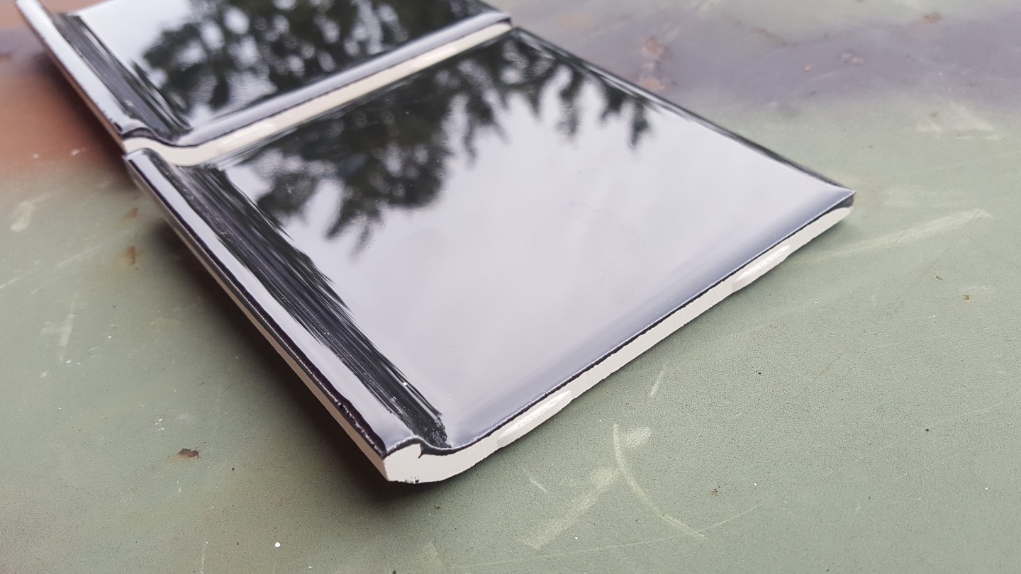 2 pcs American Gloss Black 4 1/4 #49 Cove base A3401 K111 Dal