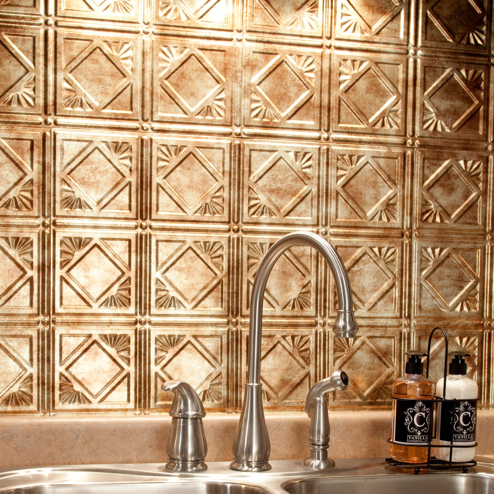 Fasade 18in x 24in Traditional Style/Pattern #4 Backsplash Panel