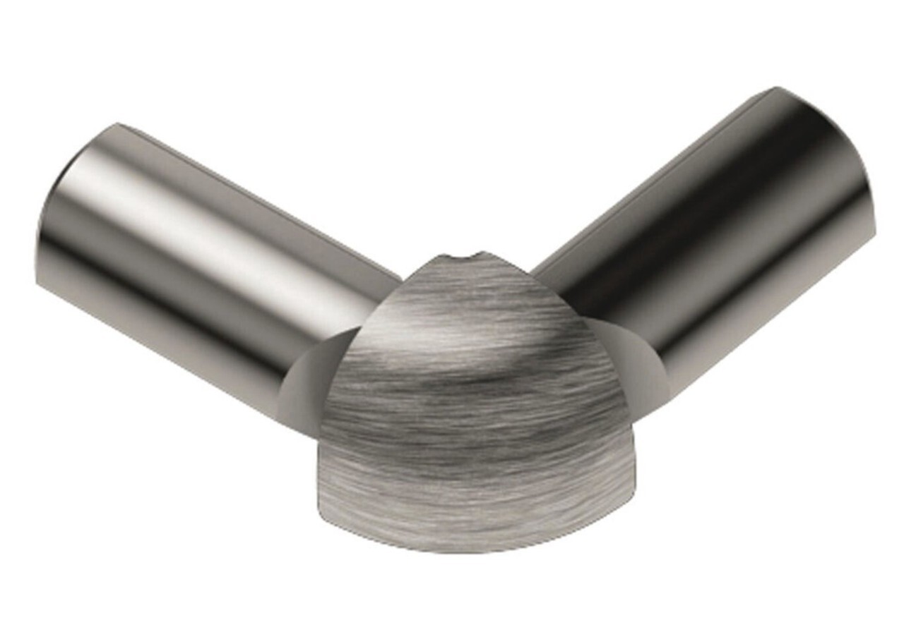 Schluter Rondec 2-Leg Outside Corner 3/8″ – Aluminum Brushed Nickel (ATGB)