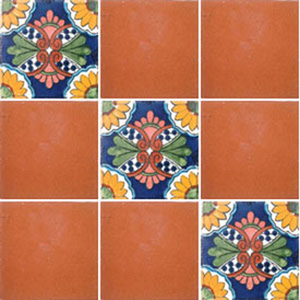 SET #112) With NINE Mexican Tiles Ceramic Clay Handcrafted Mexico