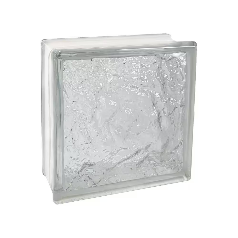 8″x8″x3″ Ice Pattern Glass Block (10-Pack) – 3″ Thick Series, Actual 7.75″x7.75″