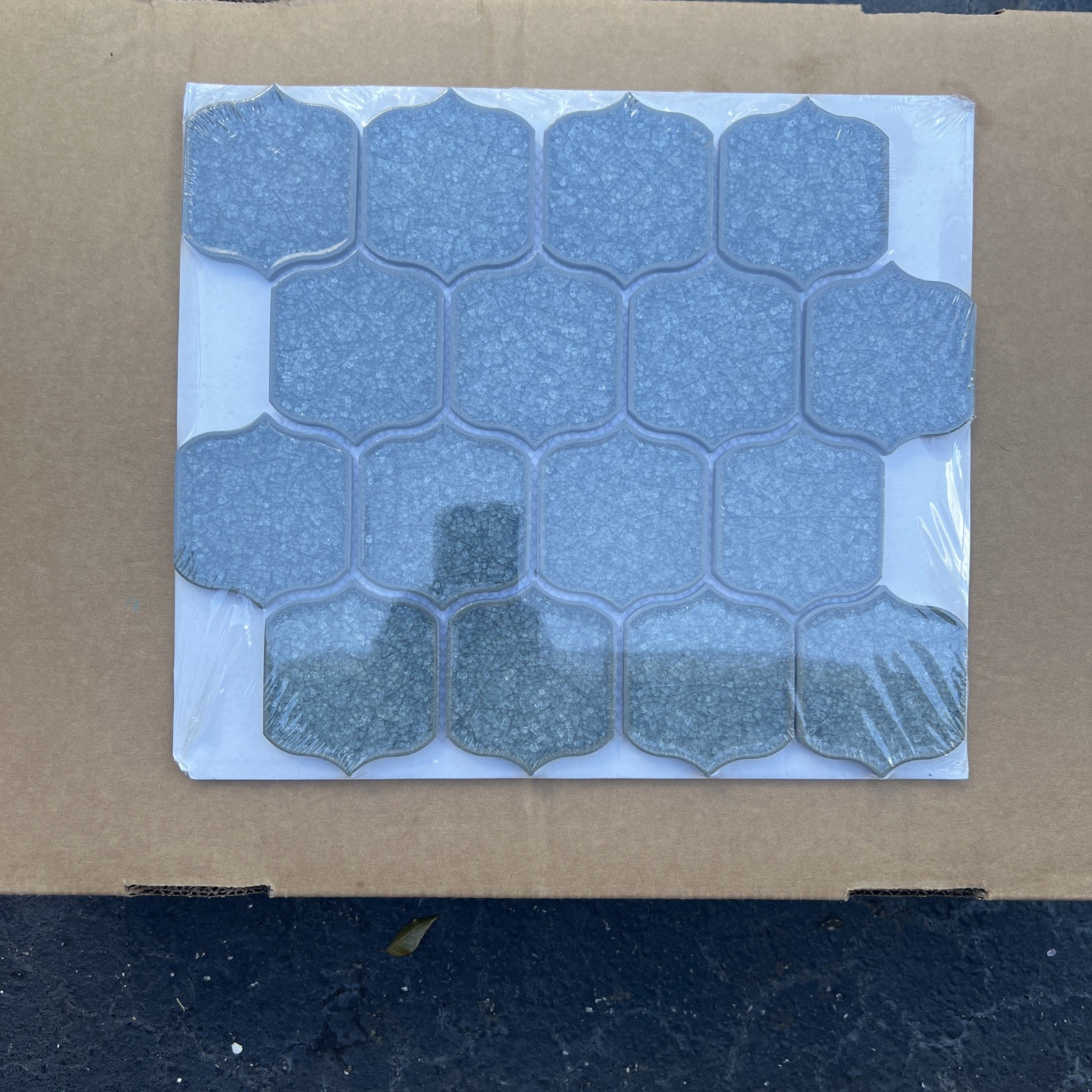 Ivy Hill Tile Waterscape Beach Blue 11.82 in. x 12 in. Polished Glass Wall Tile
