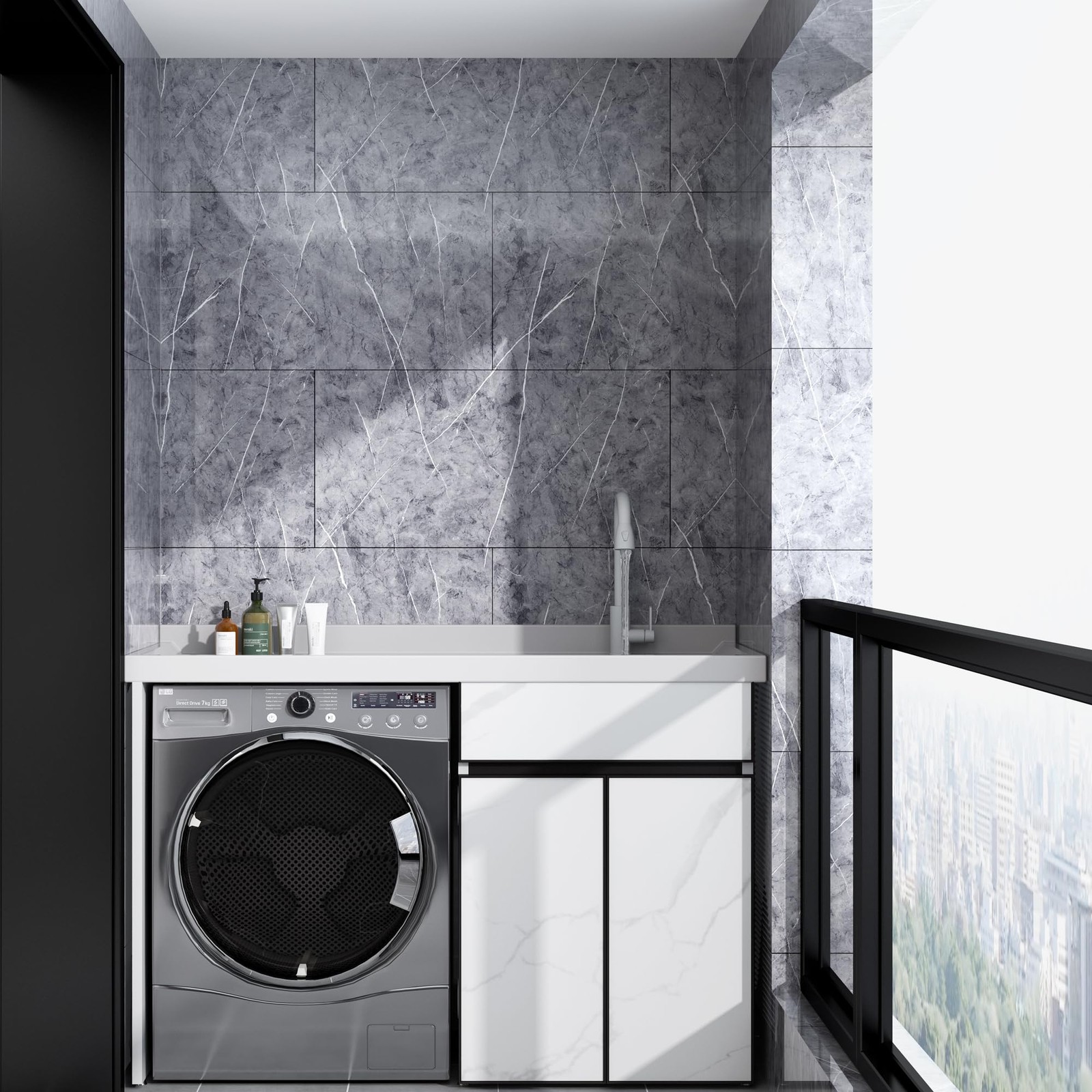 Haimin Wall Panels Peel and Stick 10 Pieces 23.6 x 11.8 inches, Gray-YSH