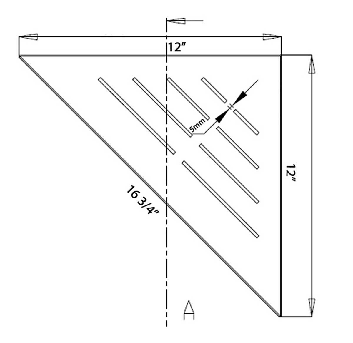 SereneDrains 316 Stainless Steel Drill In Corner Shower Shelf for Inside Shower