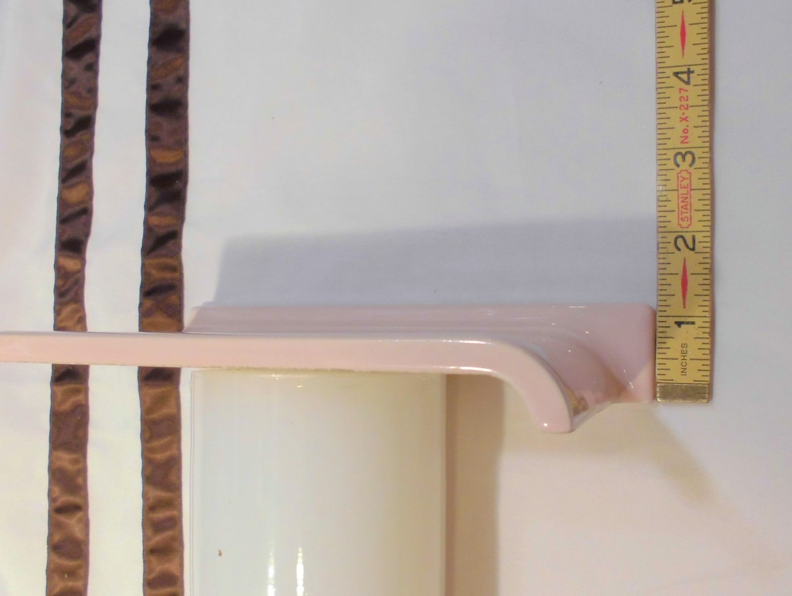 1 pc. Glossy *Pink Mist* 4” X 6” Ceramic Cove Base Outside Corner Tile-stack top