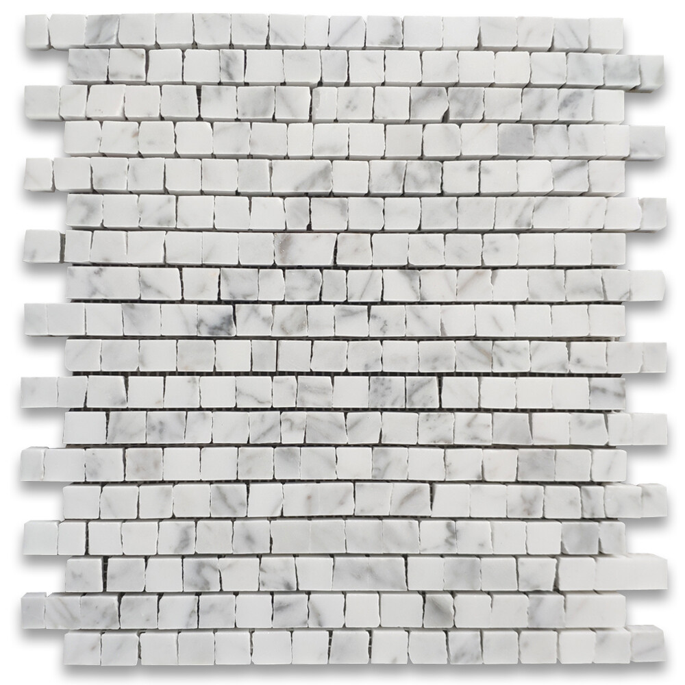 L29P Statuary White Marble Hand Clipped Random Broken Mosaic Tile Polished