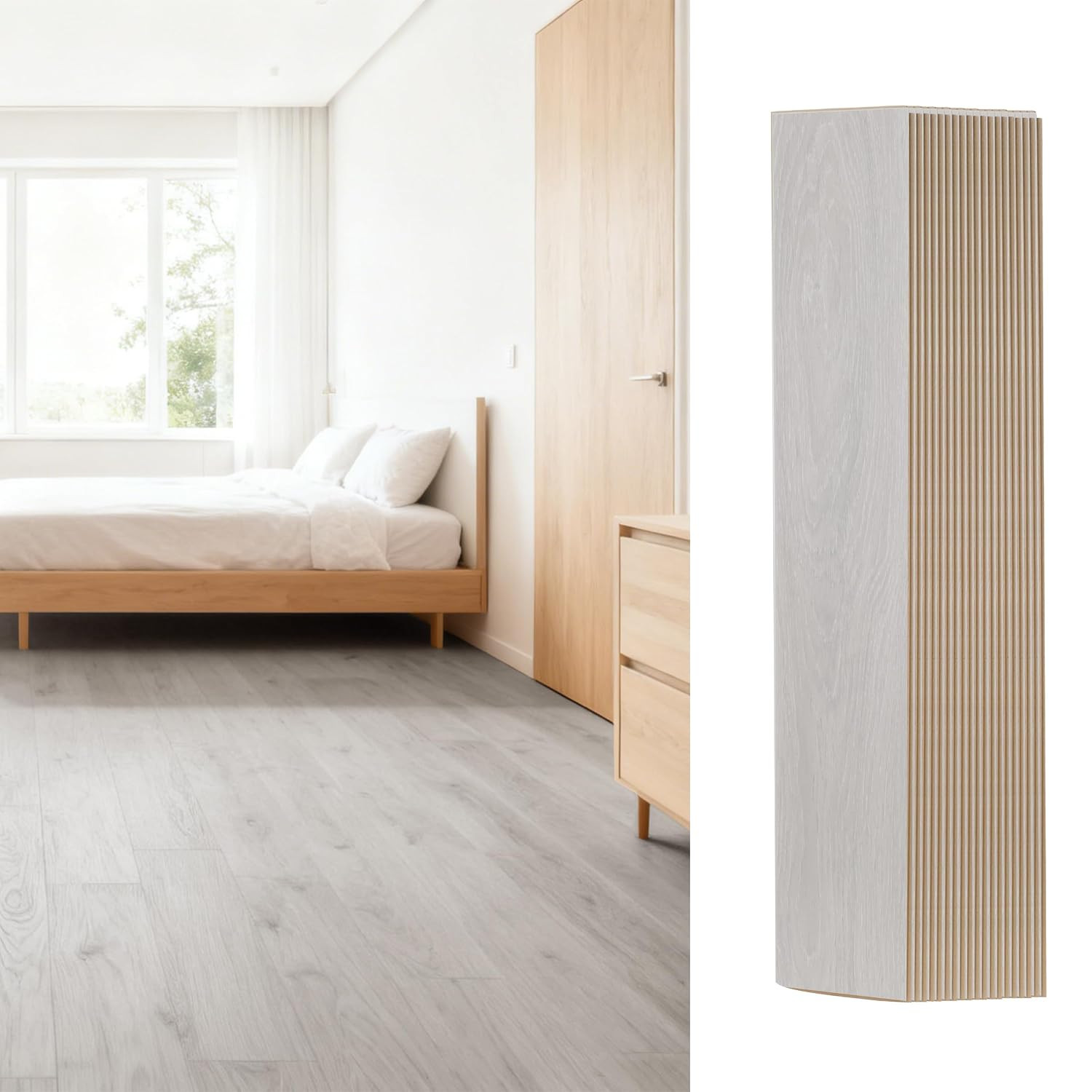 Vinyl Click-Lock Rigid Flooring 27 Sq.Ft. Ivory Ash – Waterproof & Scratch-Resis