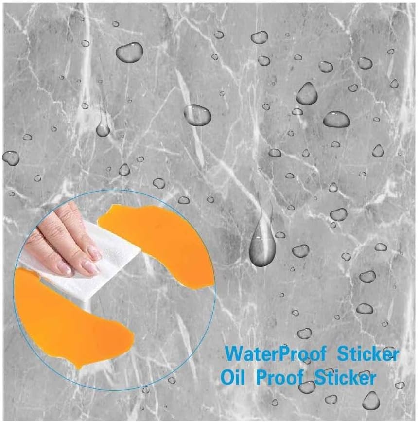 10-Sheet Peel and Stick Backsplash Marble Look 12″X12″ Self Adhesive Wall Til…