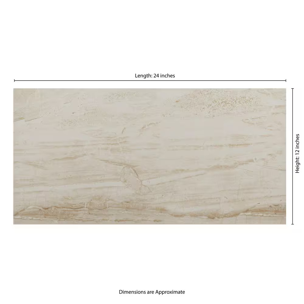 Vigo Beige 12 In. X 24 In. Matte Ceramic Stone Look Floor and Wall Tile (16 Sq.