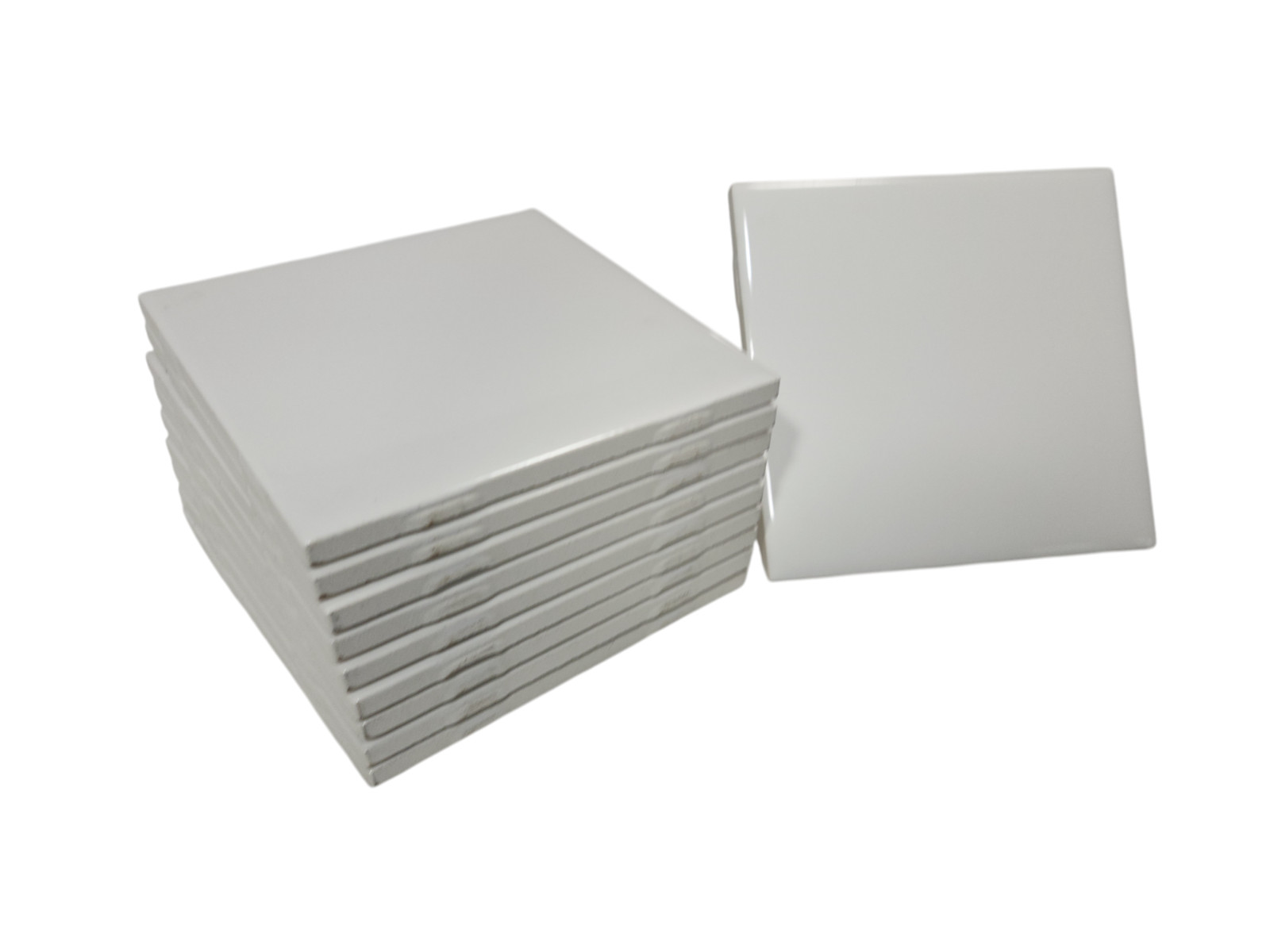 Vintage White Ceramic Tile 4.25 in Daltile Color 0100 Mid Century Modern Retro