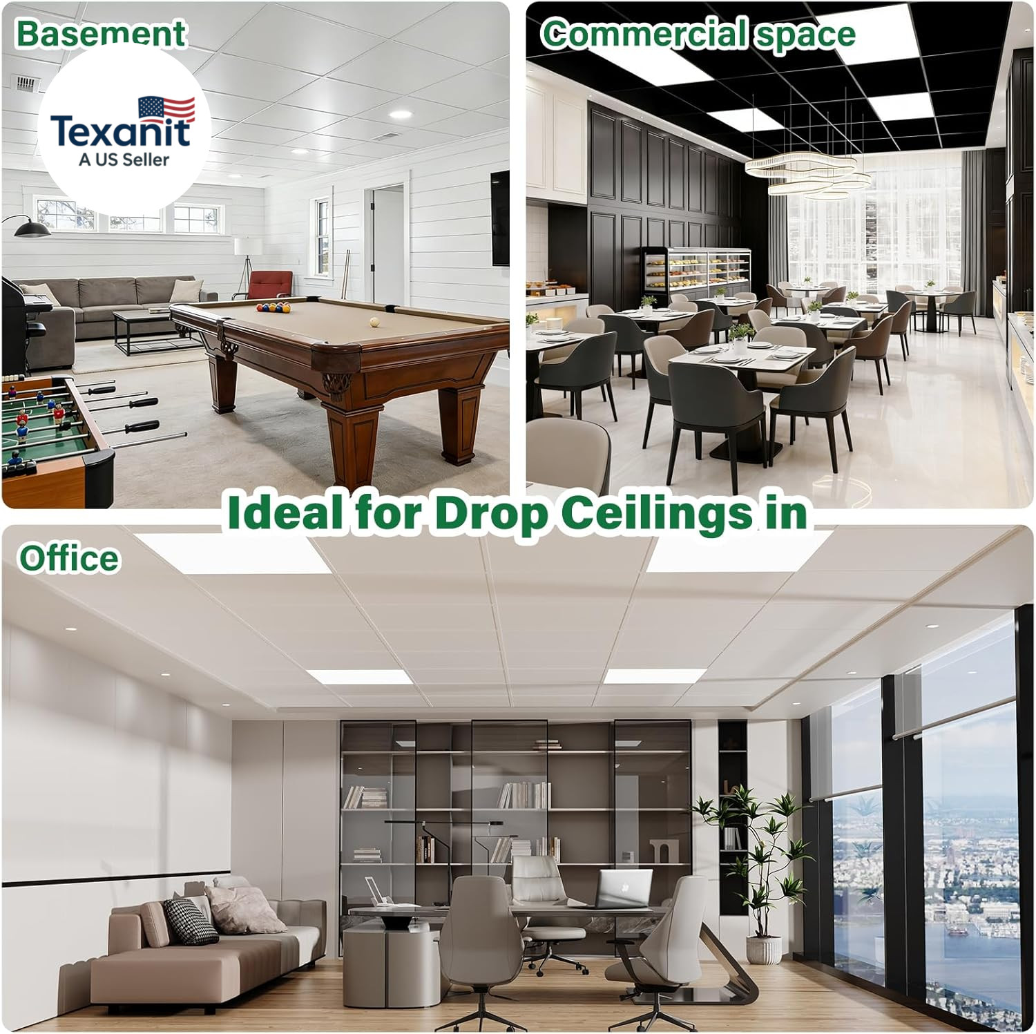 Smooth Drop Ceiling Tiles 2Ft X 2Ft for T-Bar Ceiling Systems – PVC Ceiling Tile
