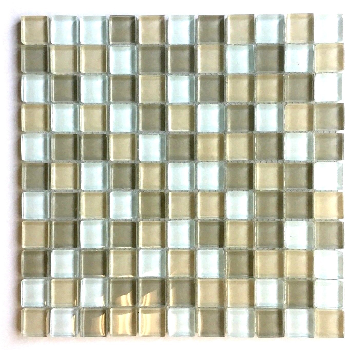1X1 Palm Beach Blend Glass Mosaic Tile Glossy Backsplash Wall Spa Shower