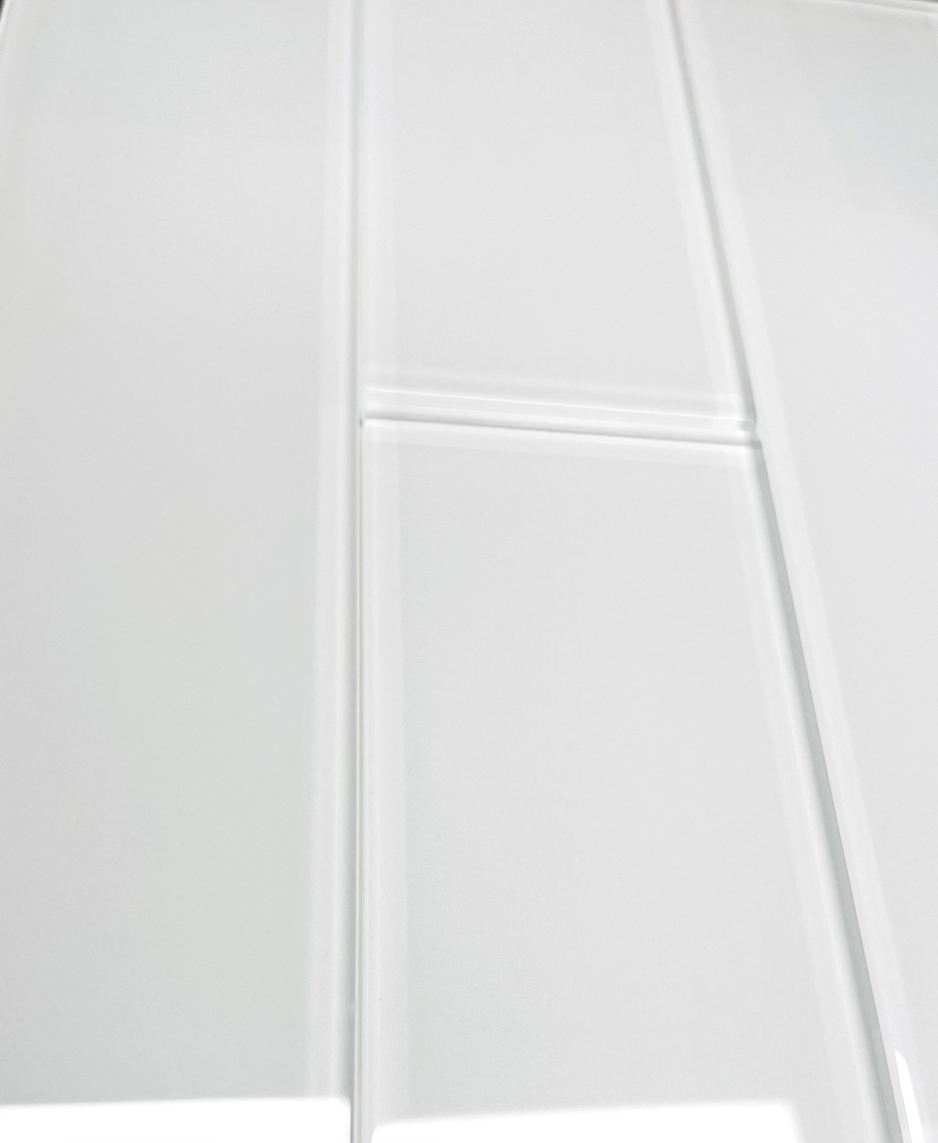 Snow White 3×12 Shiny Subway Glass Tile Backsplash Shower Kitchen (1 Sqft)