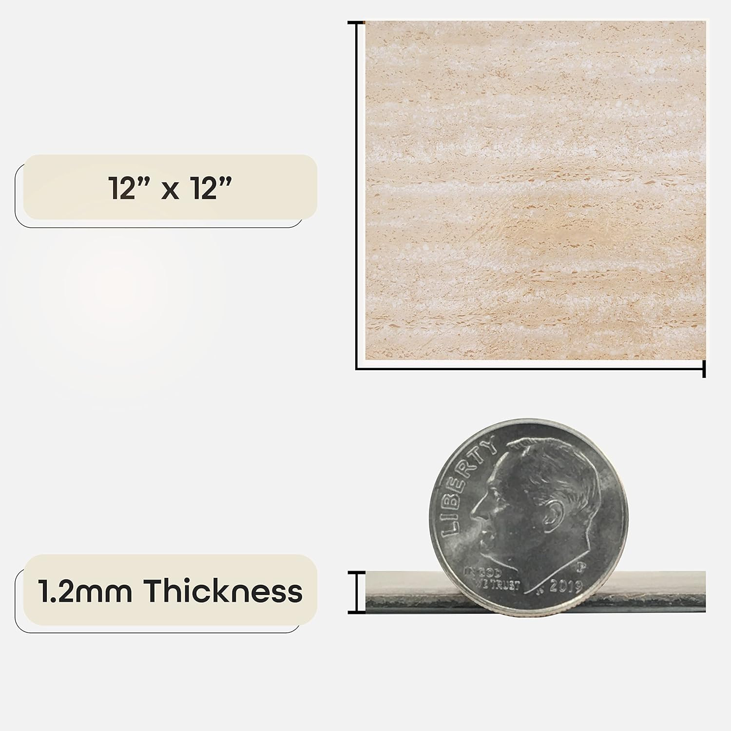 FTVMA42520 Nexus 12-Inch Vinyl Tile, Marble Travatine, 20-Pack,Spanish Clay, 12″
