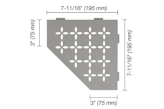 Schluter SHELF-E – Pentagonal Floral Design – Stone Grey – SES2D5TSSG