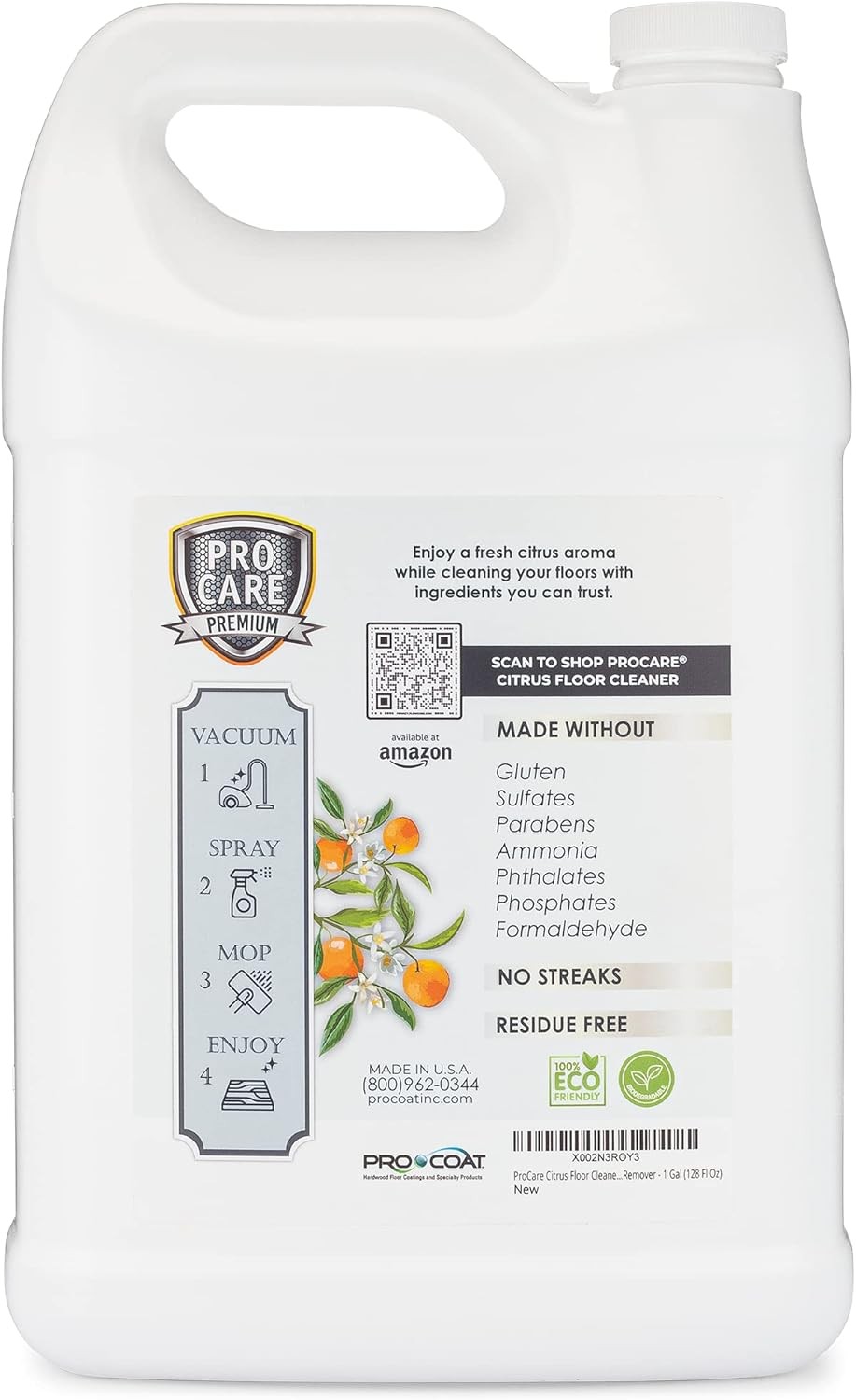 ProCare Floor Cleaner (Made in USA) | Tile, Stone, Laminate, Vinyl & Natural �