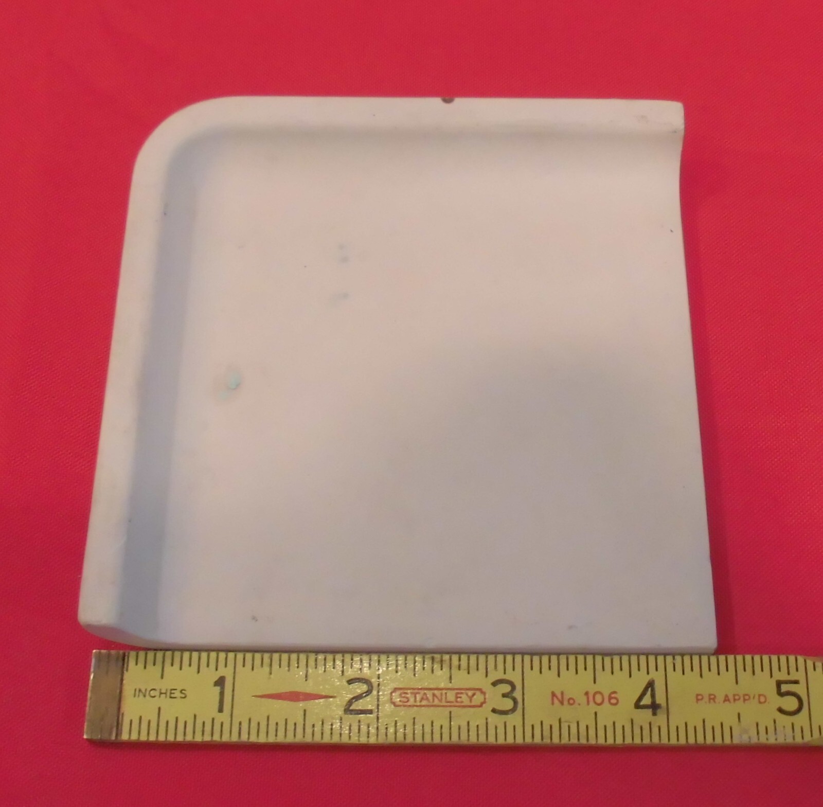 1 pc. Corner Bullnose; Twilight Blue Glossy Ceramic Tile; Mid-State 4-3/8″ Mudd
