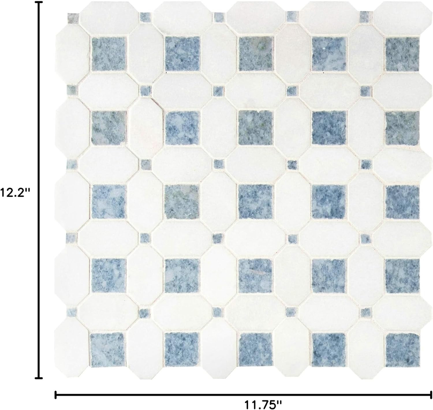 Azula 12×12 Polished Marble Geometric Mosaic Tile for Bathroom & Kitchen