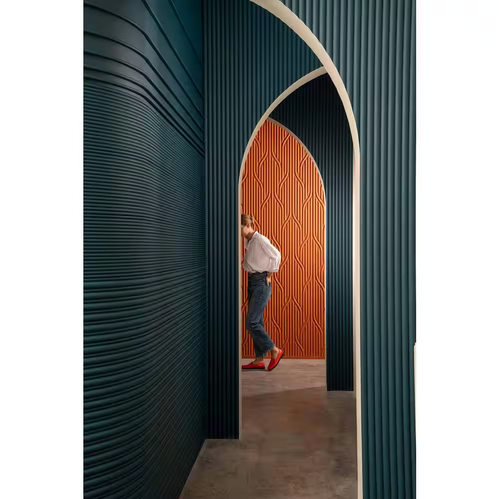 Reed 1/2 In. T X 7/8 Ft. X 7 Ft. White Primed Polyurethane Interlock 3D Decorati
