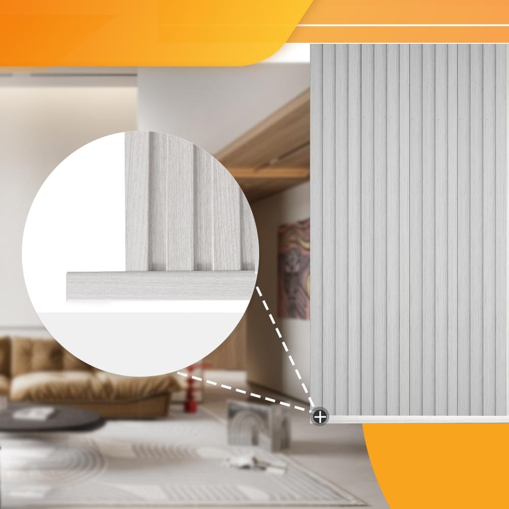 8-Pack 57 Inches, WPC Slat Wall Panel Trim,Corner Guard for Low Grille (Grey)