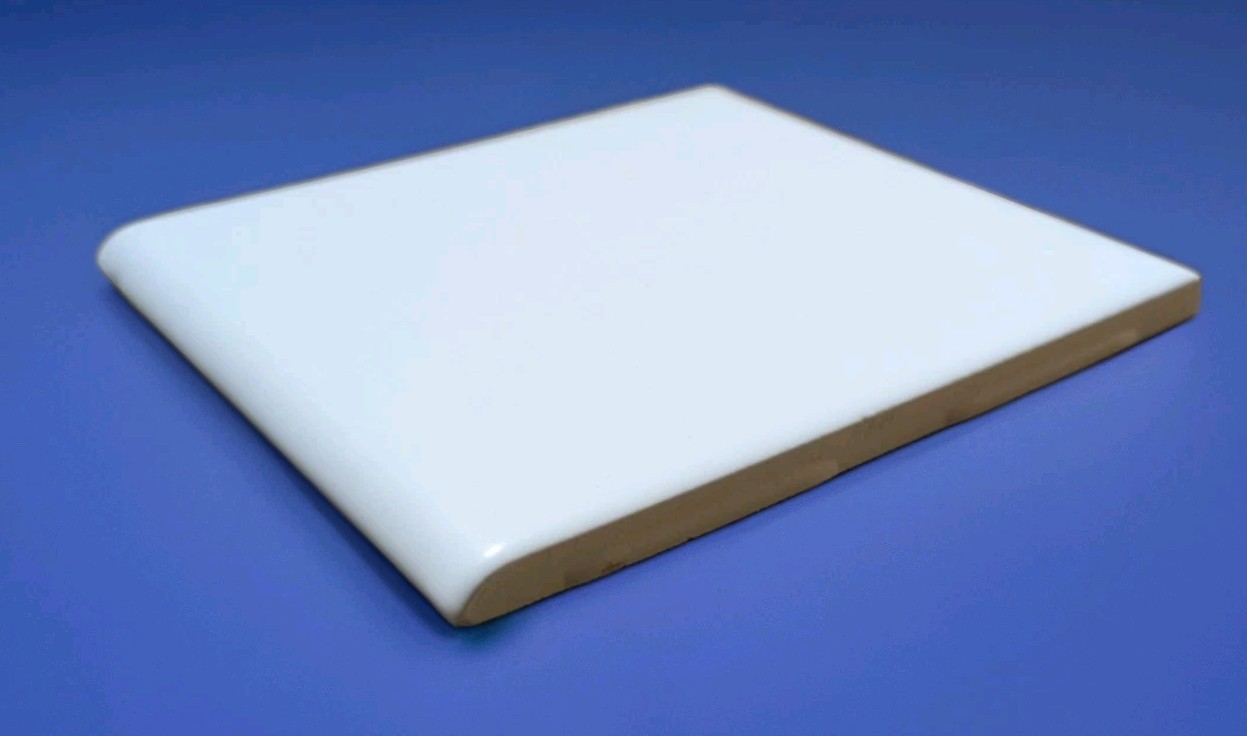 1 Vintage BULLNOSE Matte 4 1/4 USA Ultra White Tile New