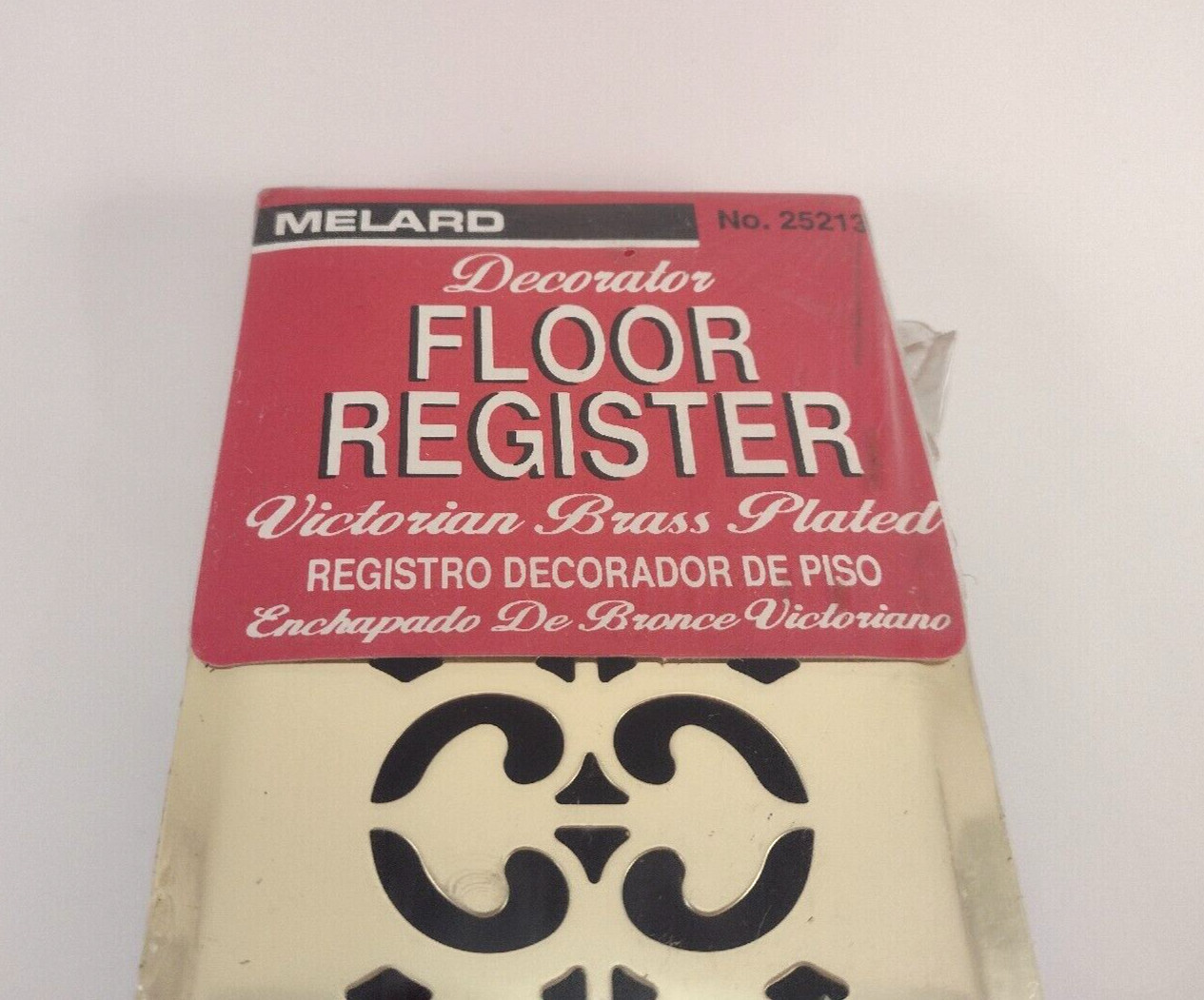 Melard Decorator Floor Register Victorian Brass Plated Fits 2.25″x12″ Decorative