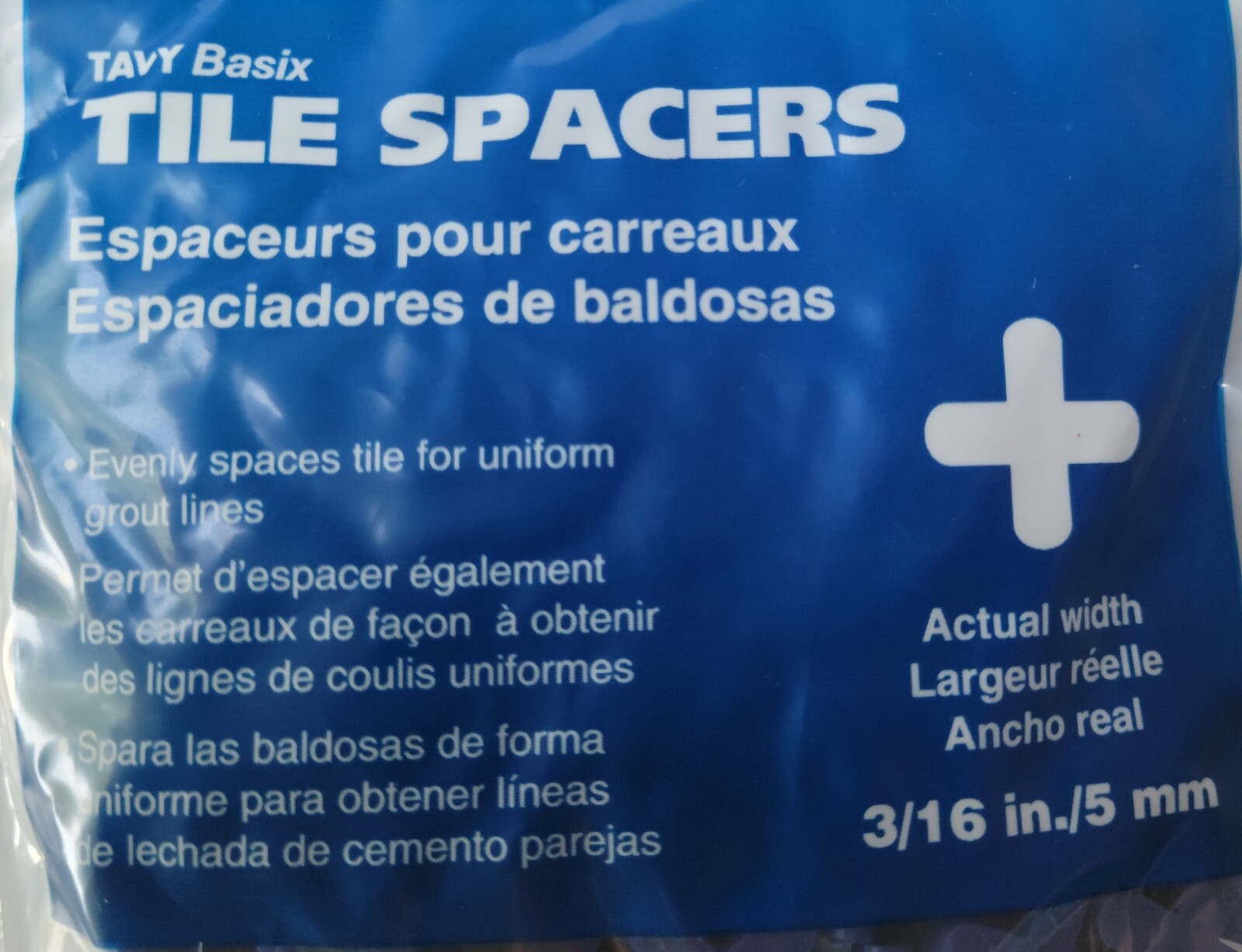6x Tavy Basix 100 Pack Cross Tile Spacers 3/16in 5mm – Blue Total 600