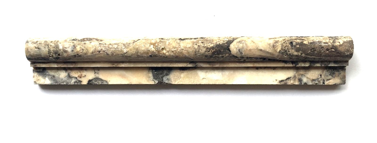2X12 Antique Onyx Travertine Ogee Chair Rail Profile Molding Wall Trim Piece