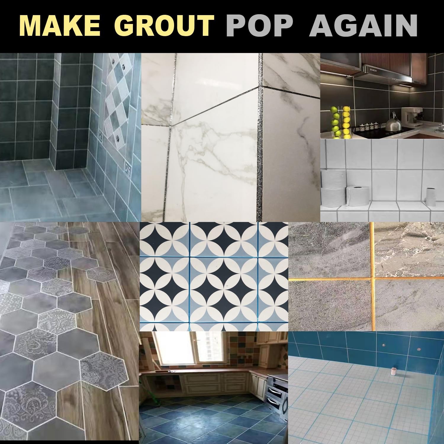 Epoxy Grout Jet Black 13.5 fl oz ｜Water & Stain Resistant & Zero Maintenance｜…