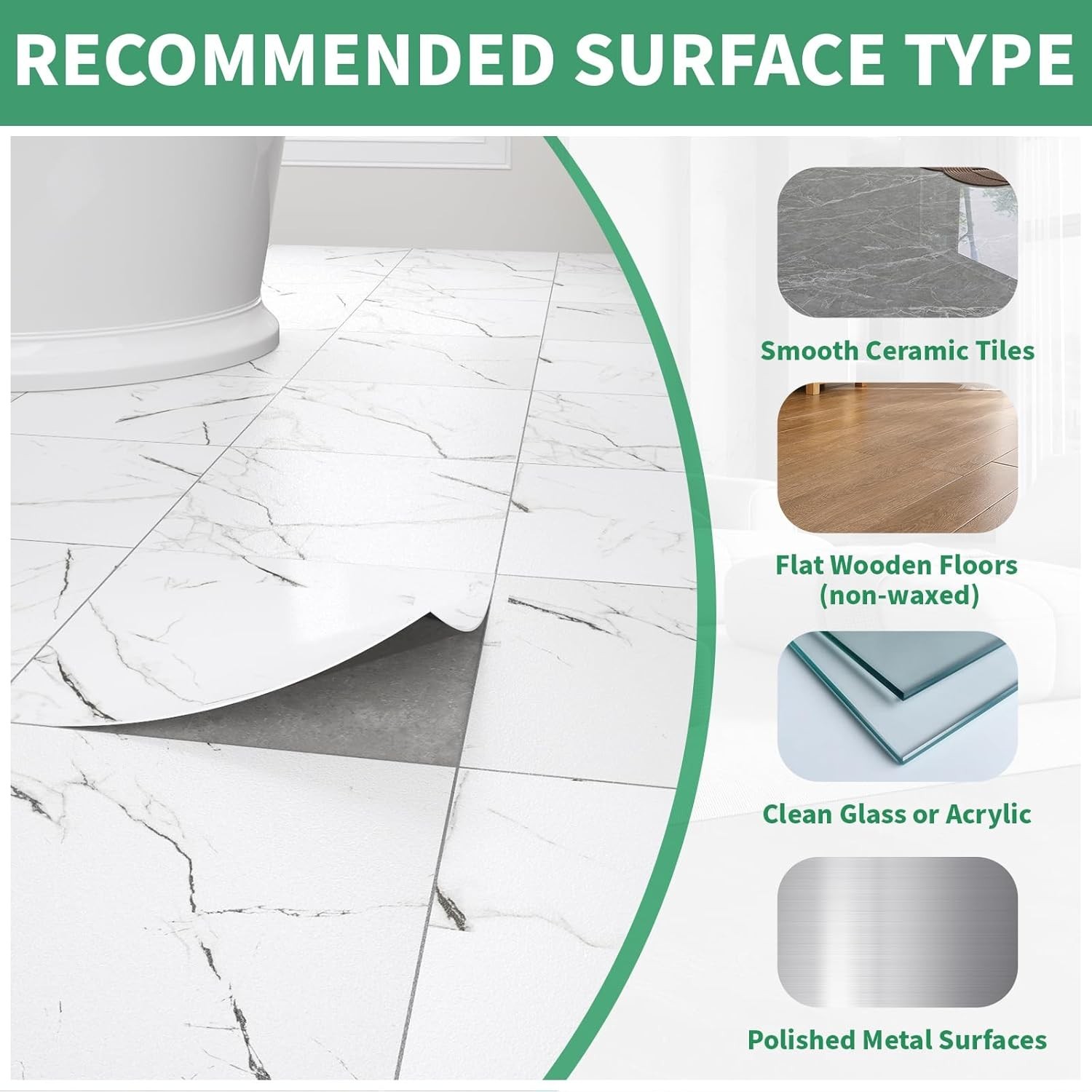 40-Pack Peel & Stick Floor Tiles 12 x 12 inch Vinyl Floor Self Adhesive Water…