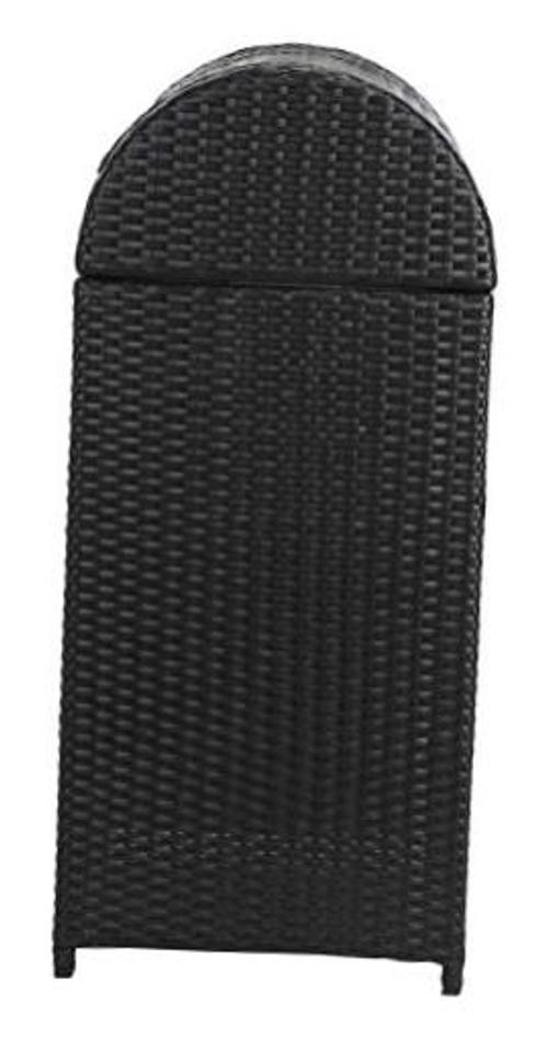 SAFAVIEH Outdoor – Serapis Trash Bin – Steel – Textured Surface Cylinder Black