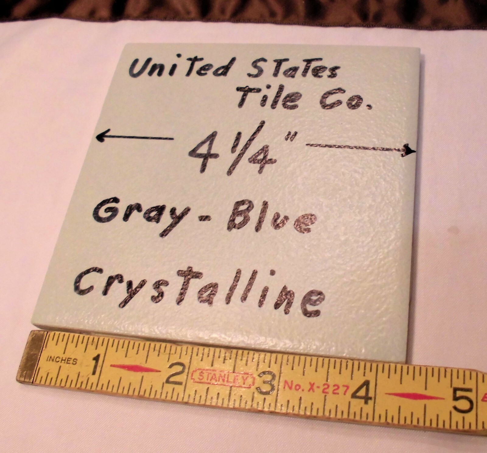 5 pcs. *Gray-Blue* Ceramic Tiles 4-1/4″ Crystal Glazed – Prestige, New Stock