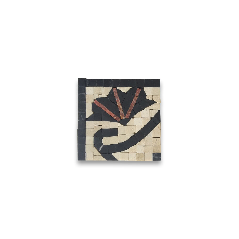 B0080CP Marble Mosaic Border Accent Decorative Tile Carnation Red 4×4 Polished