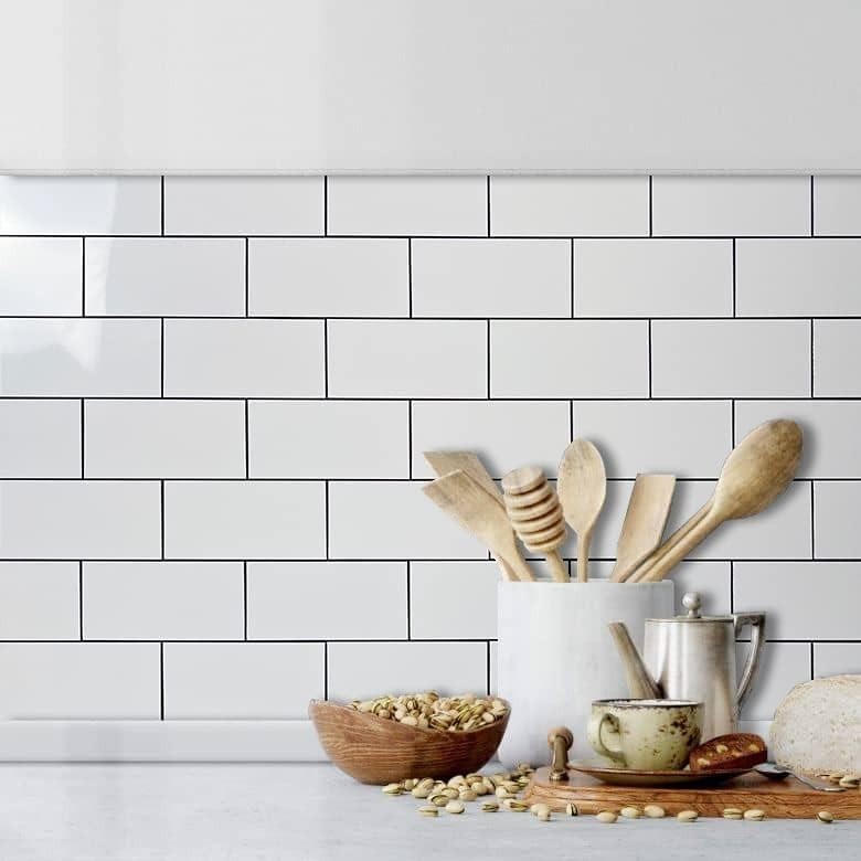 100-Piece Waterproof Subway Peel and Stick Backsplash Tiles – Polished White