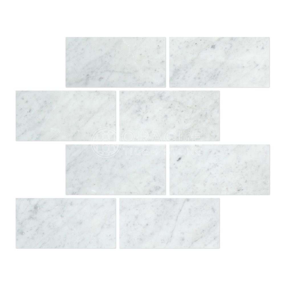 Carrara White Italian (Bianco Carrara) Marble 3″ X 6″ Brick Field Tile