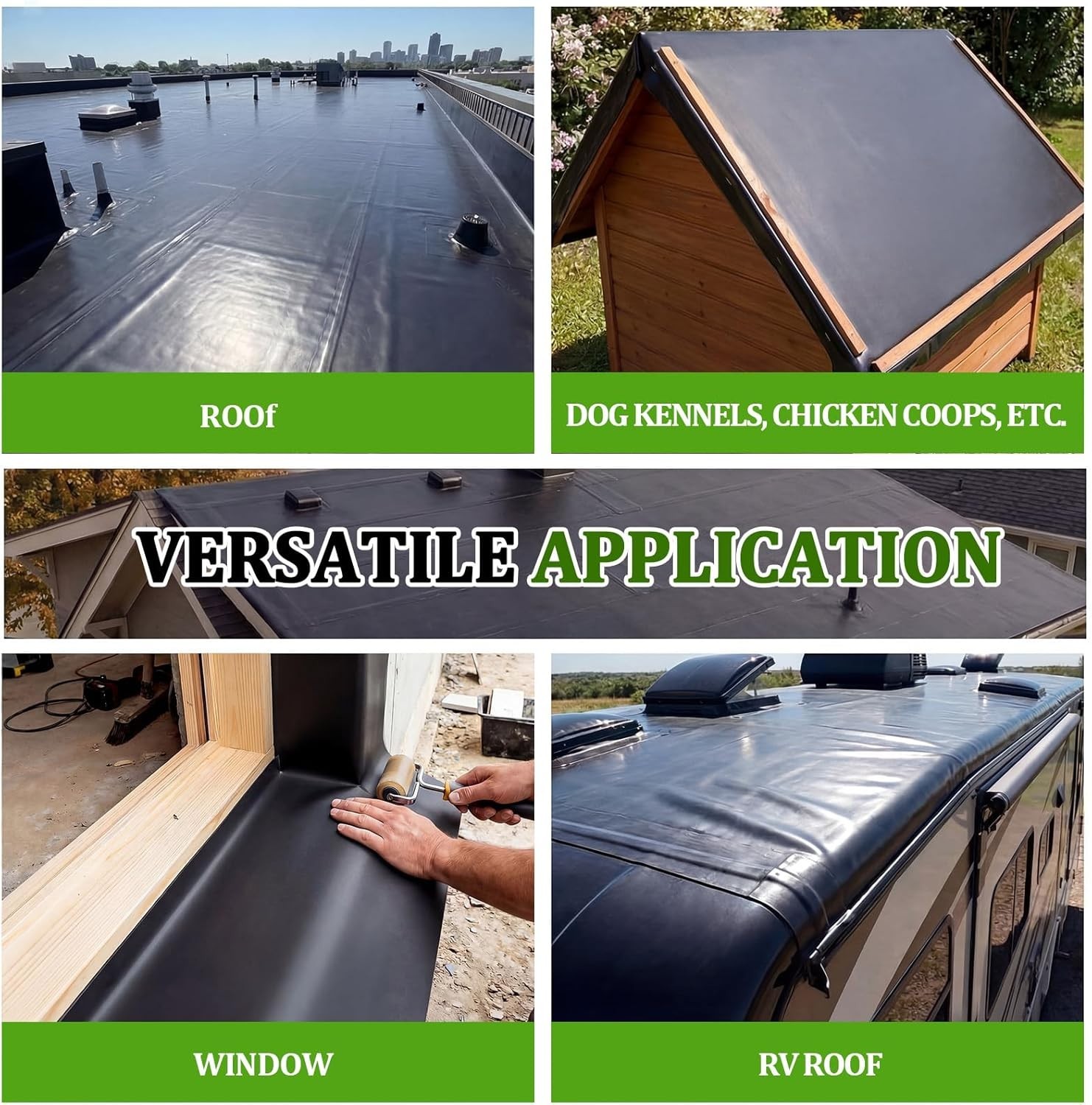 Self-Adhesive EPDM Rubber Roofing Membrane, 39″ x 15′ Waterproof Underlayment