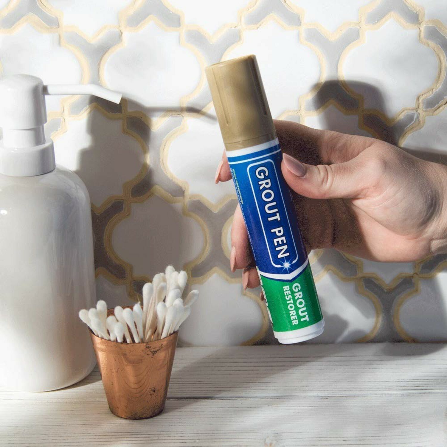 Grout Pen Beige Tile Paint Marker: Waterproof Tile Grout Colorant Pen – Wide Tip