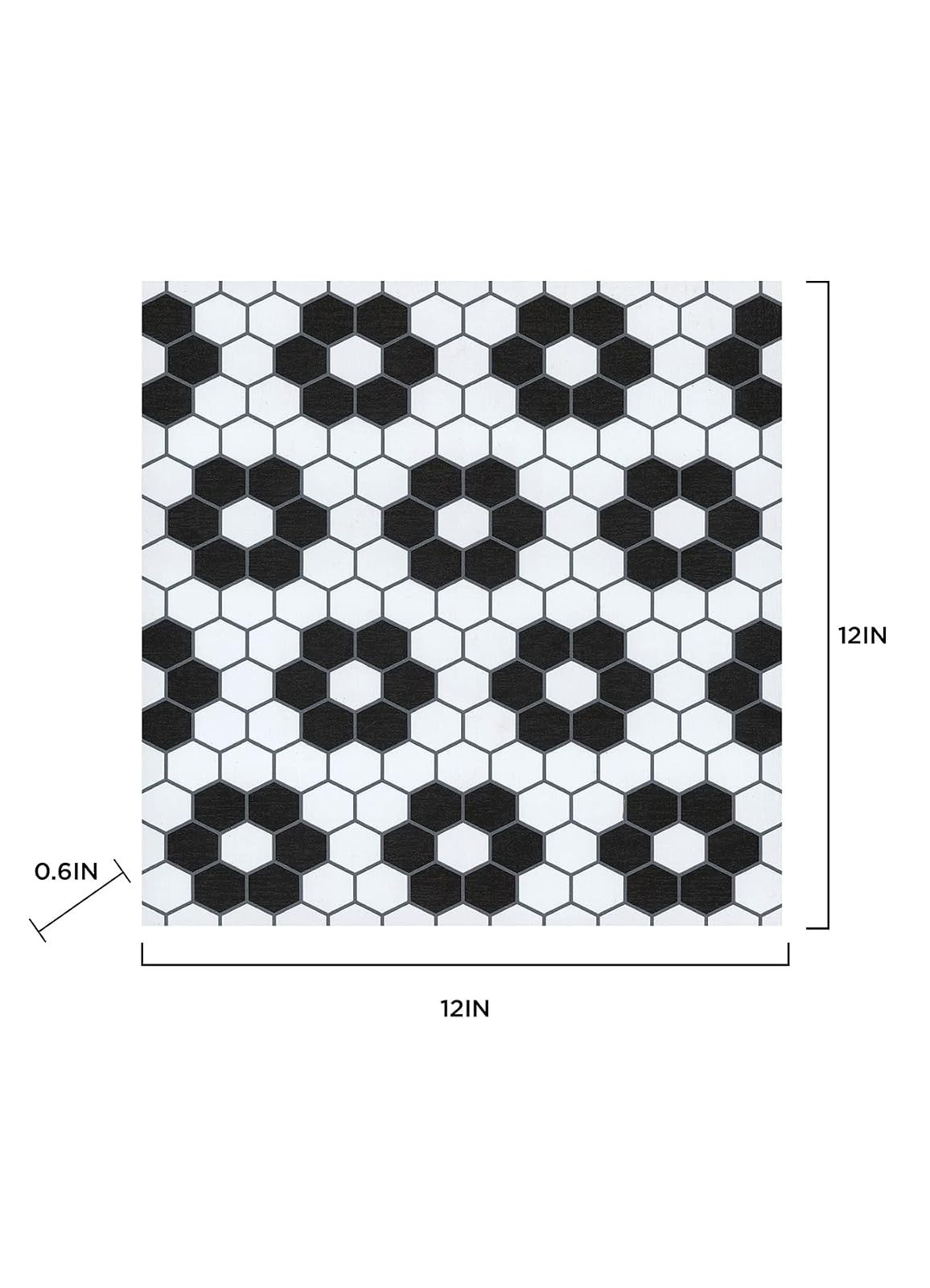 Black Biscotto Peel & Stick Floor Tiles, Easy Installation, Water Resistant