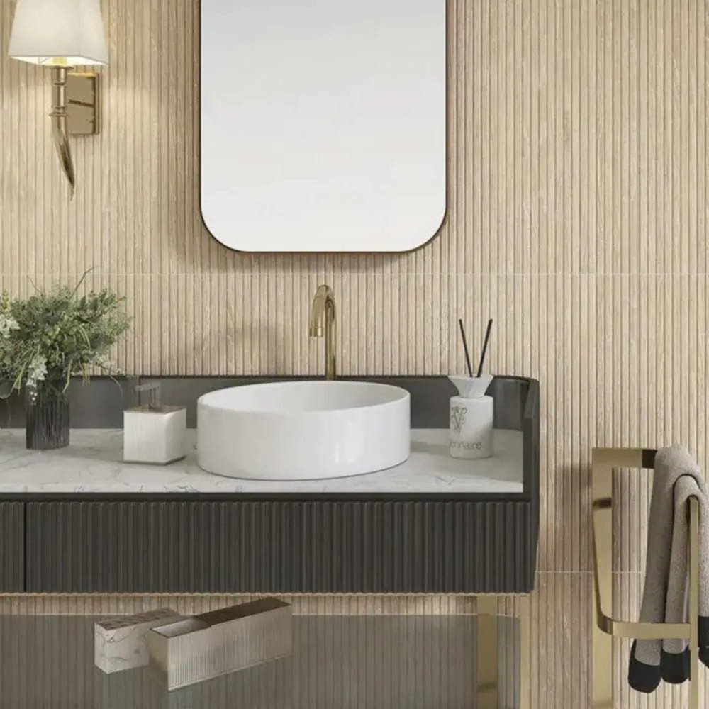 The Tile Life Marqueterie 24″ X 48″ Beige Porcelain Floor and Wall Tile